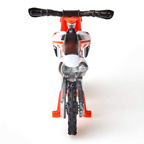 siku 1391, Moto KTM SX-F 450, Metal/Plástico, Naranja/Blanco, Soporte plegable