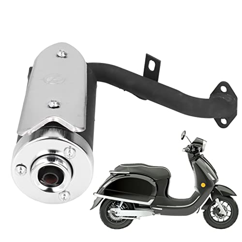 Silenciador de Escape de Motocicleta, Tubo de Escape de Scooter de Amplia Aplicación, Aleación de Metal Resistente a la Oxidación, Negro para Mini Bicicletas de 43cc 49cc Quad ATV