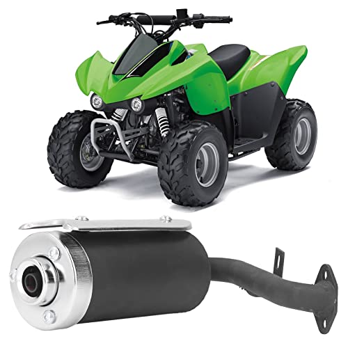 Silenciador de Escape de Motocicleta, Tubo de Escape de Scooter de Amplia Aplicación, Aleación de Metal Resistente a la Oxidación, Negro para Mini Bicicletas de 43cc 49cc Quad ATV