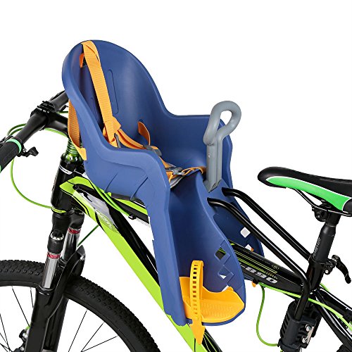 Silla Delantera Bebé Niños para Bicicleta, Asiento Delantero con Agarradero. (Azul/Amarillo)