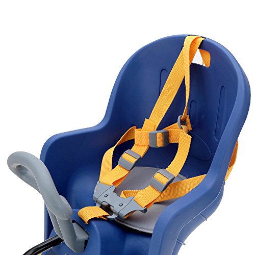 Silla Delantera Bebé Niños para Bicicleta, Asiento Delantero con Agarradero. (Azul/Amarillo)