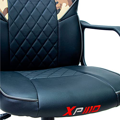 Silla Gaming XP10 Camuflaje/Negro - Silla Oficina Gamer de Estudio y Escritorio - Silla en Color Camuflaje y Negro - Medidas: 49 x 56 x 114-104 cm