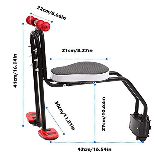 Sillas De Bicicletas para Niños Bicicleta De Montaña/Vehículo Eléctrico Asiento De Seguridad Extraíble para Bebés con Delantera Reposabrazos Y Cojín Grueso para Niños 2 a 7 Años