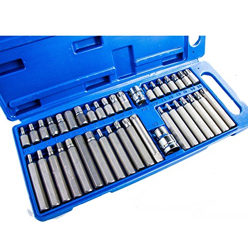 Silverline 881641 - Puntas hexagonales, Torx y Spline, 40 pzas (40 pzas)