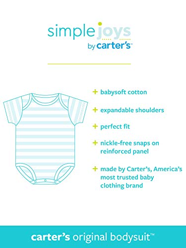 Simple Joys by Carter's - Body - para bebé niño multicolor Grey Heather/Blue Heather/Stripes 12 Months
