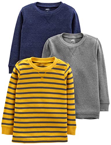 Simple Joys by Carter's - Camiseta - para bebé niño multicolor Gray/Yellow Stripe/Navy 2T