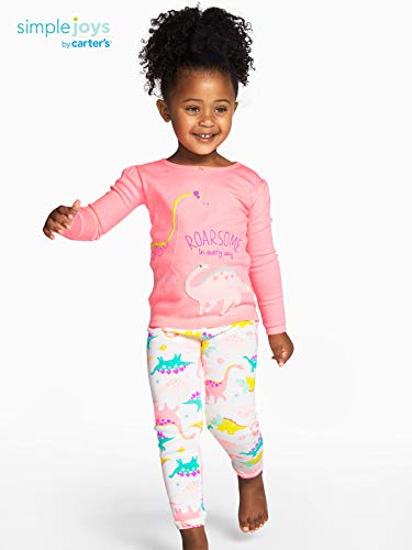 Simple Joys by Carter's - Pijamas enteros - para bebé niña multicolor Dinosaur, Rainbow,unicorn 12 Months