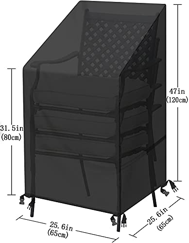 SIRUITON Fundas para Sillas Protectora para sillas de jardín y balcón Sillas contra la Intemperie Resistente al Agua, Protección UV 120 x 65 x 65/81 cm