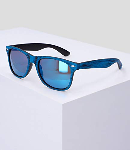 SIX Square 437-533 - Gafas de sol para hombre (40% plástico reciclado, filtro UV400 y lente de categoría 3, efecto espejo, antiarañazos)