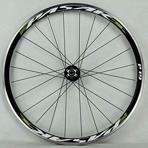 SJHFG 29 Pulgadas Rueda para Bicicletas,Buje de Ciclismo 700C Liberación Rápida Freno de Disco/Freno En V Volante de 7/8/9/10/11 Velocidades Carretera Bicicleta Rueda (Color : Green)