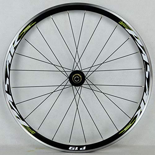 SJHFG 29 Pulgadas Rueda para Bicicletas,Buje de Ciclismo 700C Liberación Rápida Freno de Disco/Freno En V Volante de 7/8/9/10/11 Velocidades Carretera Bicicleta Rueda (Color : Green)