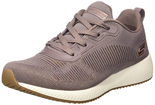 Skechers Bobs Squad-Glam League, Zapatillas Bajas Mujer, Morado (Mauve Engineered Knit/Rose Gold Trim MVE), 38 EU