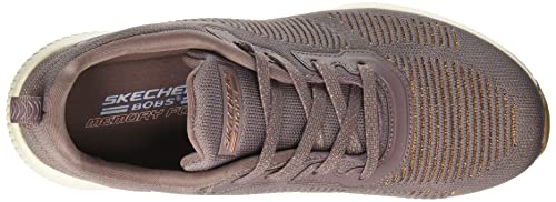 Skechers Bobs Squad-Glam League, Zapatillas Bajas Mujer, Morado (Mauve Engineered Knit/Rose Gold Trim MVE), 38 EU