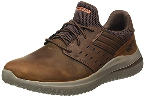 Skechers Delson 3.0 Ezra, Zapatillas Hombre, Brown, 41 EU