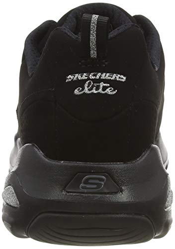 Skechers D'Lite Ultra-Reverie, Entrenadores Mujer, Negro (BBK Black Trubuck/Silver Trim #L), 39 EU