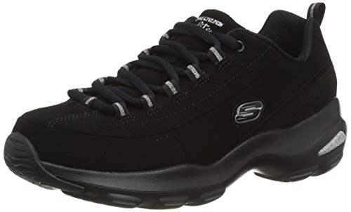 Skechers D'Lite Ultra-Reverie, Entrenadores Mujer, Negro (BBK Black Trubuck/Silver Trim #L), 39 EU