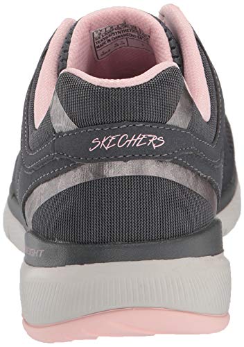Skechers Flex Appeal 3.0-Moving Fast, Zapatillas Mujer, Gris (CCPK Black Mesh/Duraleather/Silver Trim), 39 EU