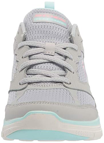 Skechers Flex Appeal 4.0 Active Flow, Zapatillas Mujer, Gris Y Azul Claro, 38 EU