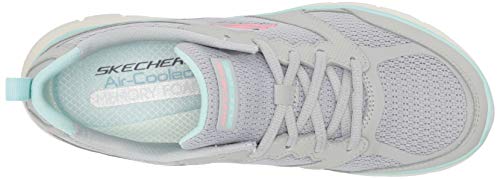 Skechers Flex Appeal 4.0 Active Flow, Zapatillas Mujer, Gris Y Azul Claro, 38 EU