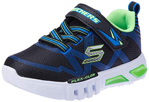 Skechers Flex Glow S Lights, Zapatillas Niños, Black/Blue, 36 EU