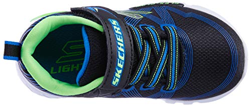 Skechers Flex Glow S Lights, Zapatillas Niños, Black/Blue, 36 EU