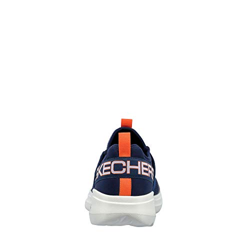 Skechers Go Run Fast Steadfast, Zapatillas sin cordones Hombre, Azul (Navy Textile/Orange Trim Nvor), 42.5 EU