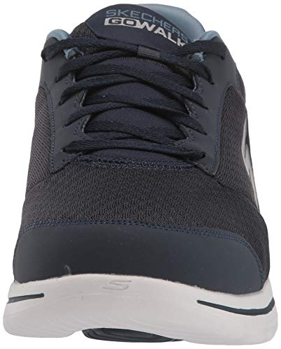 Skechers Go Walk 5 Qualify, Zapatillas Hombre, Azul (Navy Textile/Synthetic/Trim Nvy), 39.5 EU