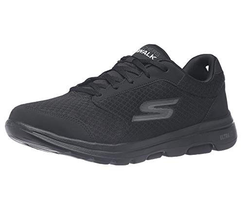 Skechers Go Walk 5 Qualify, Zapatillas Hombre, Black (Black Textile/Synthetic/Black Trim BBK), 42 EU