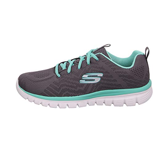 Skechers Graceful-Get Connected, Zapatillas Mujer, Gris (Ccgr Black Mesh), 41 EU