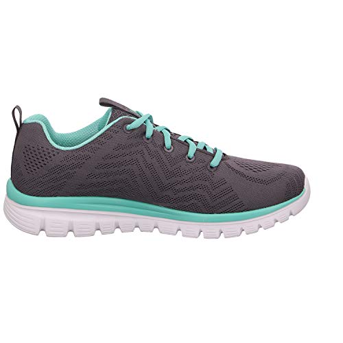 Skechers Graceful-Get Connected, Zapatillas Mujer, Gris (Ccgr Black Mesh), 41 EU