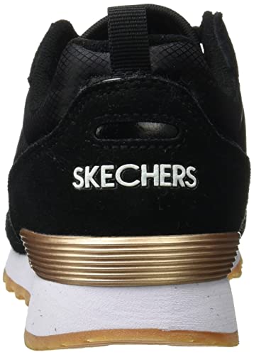 Skechers Retros-OG 85-Goldn Gurl, Zapatillas de Deporte Mujer, Negro (BLK Black Suede/Nylon/Mesh/Rose Gold Trim), 37 EU