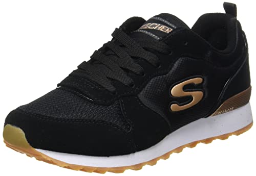 Skechers Retros-OG 85-Goldn Gurl, Zapatillas de Deporte Mujer, Negro (BLK Black Suede/Nylon/Mesh/Rose Gold Trim), 37 EU