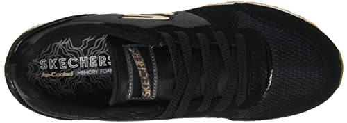 Skechers Retros-OG 85-Goldn Gurl, Zapatillas de Deporte Mujer, Negro (BLK Black Suede/Nylon/Mesh/Rose Gold Trim), 37 EU