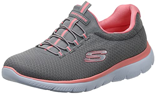 Skechers Summits, Zapatillas Mujer, Gris/Naranja, 41 EU