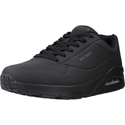 Skechers Uno- Stand On Air, Zapatillas Hombre, Negro (BLK Black Durabuck/Trim), 45 EU