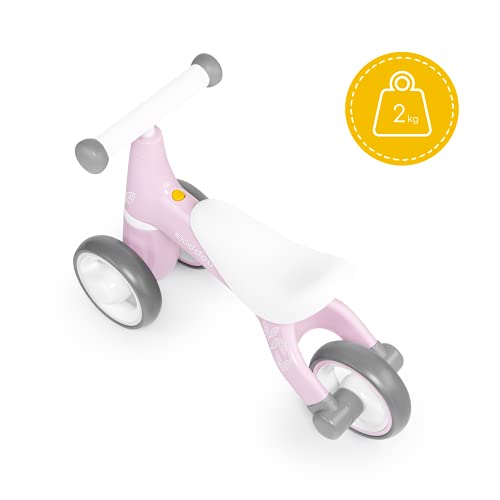 skiddoü bicicleta sin pedales correpasillos para niños Berit bicicleta de equilibrio para aprender a montar en bicicleta, tres ruedas de 6" de espuma EVA manillar antideslizante 2kg rosado