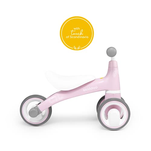 skiddoü bicicleta sin pedales correpasillos para niños Berit bicicleta de equilibrio para aprender a montar en bicicleta, tres ruedas de 6" de espuma EVA manillar antideslizante 2kg rosado