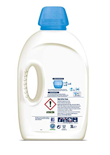 Skip Active Clean Detergente Líquido para Lavadora - Paquete de 2 x 60 lavados - Total: 120 lavados