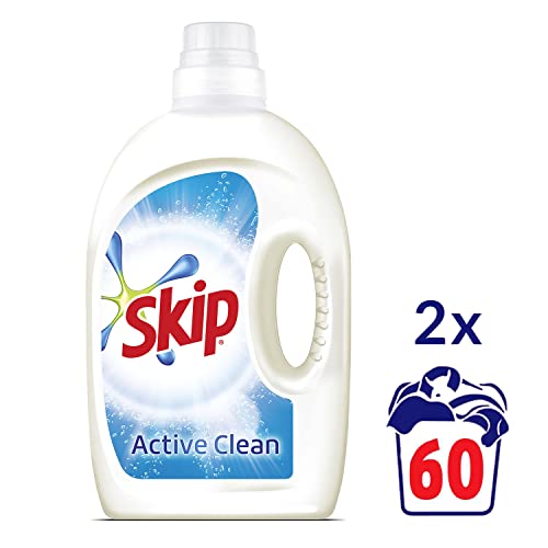 Skip Active Clean Detergente Líquido para Lavadora - Paquete de 2 x 60 lavados - Total: 120 lavados