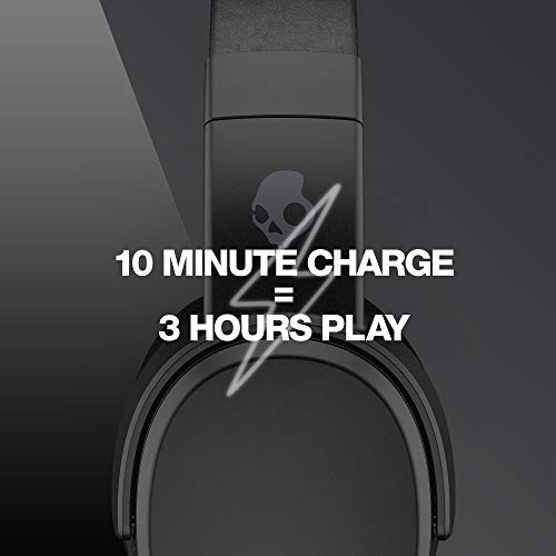 Skullcandy Crusher Over-Ear Bluetooth, Auriculares Inalámbricos con Micrófono, Espuma Viscoelástica con Aislamiento de Ruido, Estéreo Ajustable, Batería con 40h de Duración, Negro
