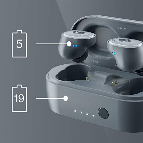 Skullcandy Sesh EVO True - Auriculares inalámbricos con tecnología Bluetooth, Resistentes al Sudor, al Agua y al Polvo (IP55), 24 Horas de duración de la batería, Color Gris…
