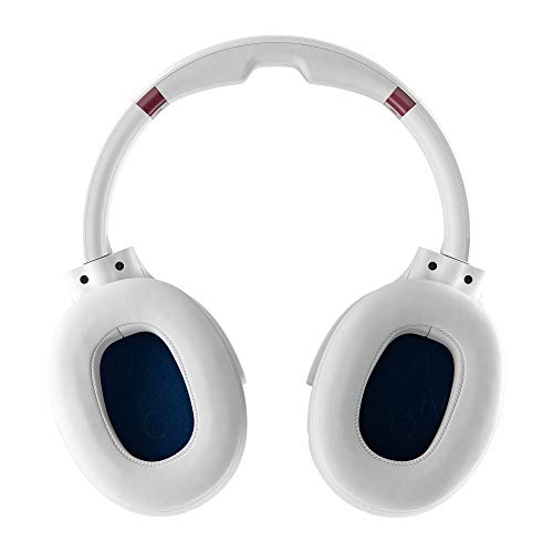 Skullcandy Venue Active Auriculares con cancelación de ruido, Bluetooth Inalámbricos, Tecnología Tile integrada, Batería con 24 Horas de Duración, Materiales de Calidad Premium, Blanco/Carmesí