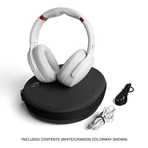 Skullcandy Venue Active Auriculares con cancelación de ruido, Bluetooth Inalámbricos, Tecnología Tile integrada, Batería con 24 Horas de Duración, Materiales de Calidad Premium, Blanco/Carmesí