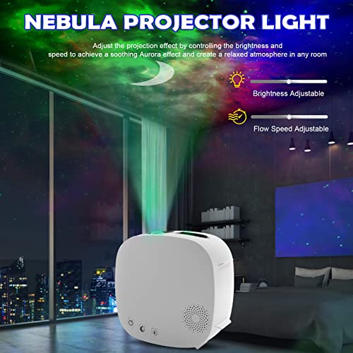 Sky Proyector LED Luz nocturna, ALED LIGHT 3 en 1 LED Moon Nebula Cloud 360 ° Rotating Star Light Proyector Galaxy con control remoto RF, Altavoz Bluetooth Star Projector Light