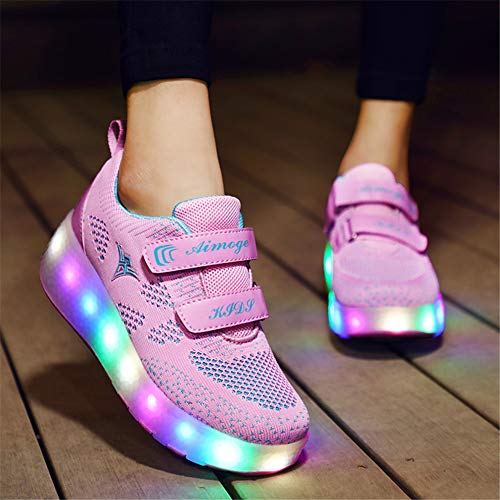 SkybirdUK 7 cambio de color de los zapatos del patín de ruedas LED para Unisex adulto 40 de EE.UU. Rosado