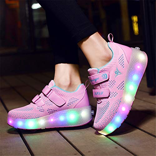 SkybirdUK 7 cambio de color de los zapatos del patín de ruedas LED para Unisex adulto 40 de EE.UU. Rosado