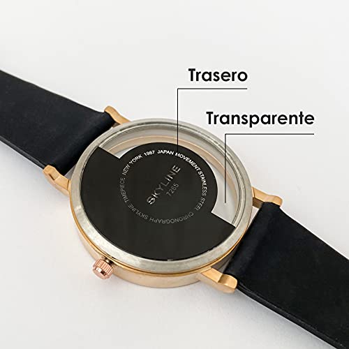 SKYLINE, Reloj Pulsera con Correa de Goma, Unisex, Diseño Contemporaneo y Elegante, Ligero y Cómodo, Uso Diario, Diseño de España