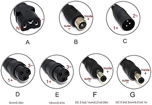 SKYWPOJU Cargador de batería de Iones de Litio 72V 5A Voltaje de Entrada, Adaptador de batería de triciclos para Scooter eléctrico, para Bicicleta eléctrica, Protección de Temperatura (Color : A)