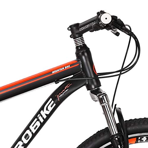 SL Bicicleta de montaña S7 con suspensión de bicicleta de montaña de 27,5 pulgadas, bicicleta de 3 radios naranja (ruedas de 3 radios)