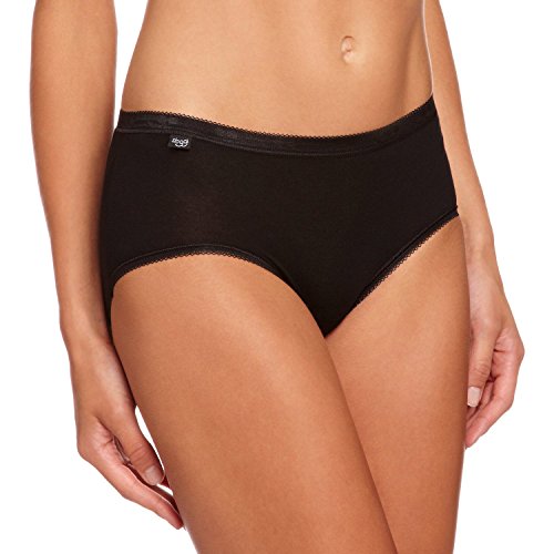 Sloggi Basic Plus Midi 3 Pack - Braguita para mujer, color negro, talla 46